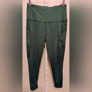 Kay Unger Green Athletic Leggings with‎ Zipper Detail – Size Large